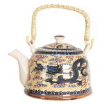 Ceainic din portelan multicolor decor Dragon 18 cm x 14 cm x 12 h /, Clayre & Eef