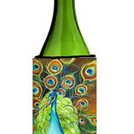 Caroline`s Treasures Bling păun sticla de vin băutură Izolator Hugger Multicolore Wine Bottle, 