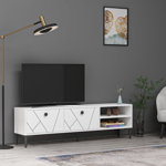 Comoda TV Shome cu 2 Usi si Rafturi, 150 x 45 x 30 cm, Adana