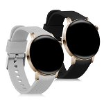 Set 2 Curele pentru Huawei Watch GT 3 (42mm), Kwmobile, Silicon, Negru/Alb, 57109.01, Kwmobile