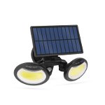 Reflector solar Phenom, 8 W, 500 lm, senzor de miscare, cap rotativ, 2 LED-uri COB, Negru, Phenom