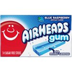 Airheads Gum Blue Raspberry - gumă cu gust de zmeură albastră 33.6g, Airheads