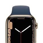 Smartwatch Apple Watch Series 7 GPS + Cellular 45mm 4G Carcasa Gold Stainless Steel Bratara Abyss Blue Sport Band