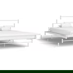 Cadru de pat vidaXL, alb, 120 x 200 cm, metal, 14.75 kg