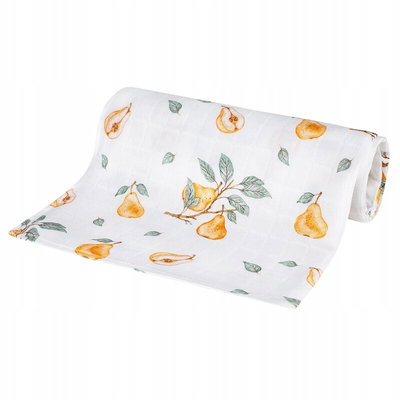 Scutec din bambus Bocioland, Pears, Material certificat Oeko Tex Standard 100, Dimensiune mare, 75x75 cm, Multicolor
