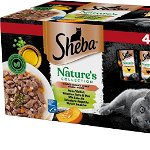Sheba SHEBA Mix de arome naturale în plicuri de sos pentru pisici 40x85g, Sheba