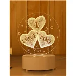 Lampa Decorativa 3D I Love You - Diametru 9,5cm, Inovius