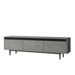 Comoda TV din pal si metal, cu 3 usi, Luvio LV1-RL Gri / Negru, l160xA35,5xH45,1 cm