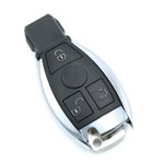 Carcasa cheie Mercedes Benz Carguard, 3 butoane, tip Smartkey, model 1, Negru/Argintiu, Carguard