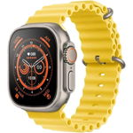 Ceas smartwatch S8 Ultra Max, 49mm Touchscreen, Senzori Monitorizare, Functie Telefon, Yellow, HRYFINE