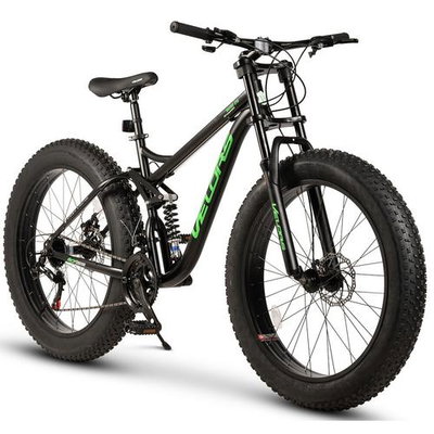 Bicicleta Fat Bike Velors V26309D, cadru otel, 26", Negru/Turcoaz