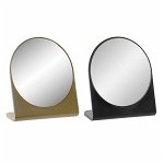 Oglindă cu Suport DKD Home Decor Negru Auriu* ABS (17 x 7 x 19.5 cm) (2 pcs), DKD Home Decor