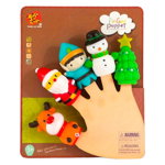 Set 5 figurine Mascote pentru degete, Finger Puppet Craciun, Krista