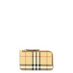 Burberry BURBERRY Check and Leather Zip Card Case BEIGE, Burberry