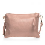 Geanta plic crossbody roz deschis, din piele naturala, Shopika