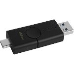 Memorie USB KINGSTON DataTraveler Duo 32GB, USB 3.2 Gen 1 USB-A + USB-C, Negru