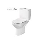 Set vas WC pe pardoseala Cersanit City New Clean On cu rezervor si capac inchidere lenta