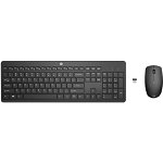 Set tastatura si mouse wireless HP 230, full-size, negru
