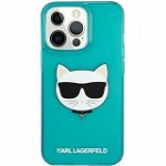 Husa de protectie Karl Lagerfeld Choupette Head pentru Apple iPhone 13 Pro, Turcoaz
