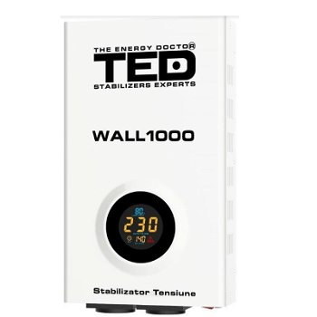 Stabilizator de tensiune TED TED000057, 600W, alb