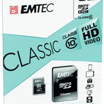 MicroSDXC Emtec, 32GB, Clasa 10 UHS-I, R/W 20/12 MB/s, include adaptor SD, EMTEC