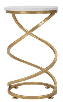 Masuta Spiral, Mauro Ferretti, Ø 27.5x47.5 cm, fier, auriu, Mauro Ferretti