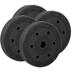Set 4 greutati ajustabile, Rebel, 4 x 5 Kg, PVC, Negru
