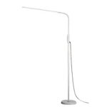 Lampa de podea LED, ajustabila, pentru birou, salon manichiura, metal si plastic, comutator tactil, luminozitate reglabila, 187-206 cm, alb