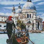 Set Goblen cu diamante, Acuarello, Gondola din Venetia