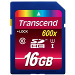 SDHC 16GB 600X Class 10 UHS-I, Transcend