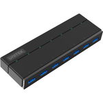 Hub USB Unitek Y-3184, activ, 7 x USB 3.0, Plug and play, Negru, Unitek