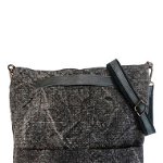 Genti Femei Vintage Addiction Large Crossbody Bag Charcoal