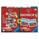 Puzzle si joc memory disney cars 3 buc in cutie 15/20/25 piese ra, Ravensburger