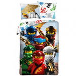 Lenjerie de pat Lego Ninjago, 2 Fete, 2 Piese, 140Ã 200 cm, 70Ã 90 cm, 100% Bumbac, Multicolor