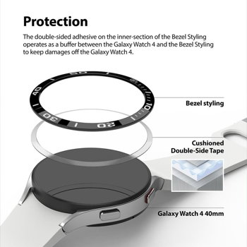 Rama ornamentala inox Ringke compatibila cu Samsung Galaxy Watch 4 (40mm) Silver, Ringke