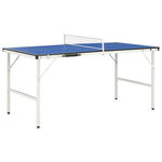 Masă de ping pong cu fileu, albastru, 152 x 76 x 66 cm