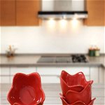 Ceramic Set Boluri (6 Pieces) Red Lily, Roșu, Keramika