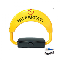 Blocator loc parcare automat, cu 2 telecomenzi si alarma, suporta 2 tone, Galben Negru, rezistent intemperii, OEM