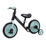 Bicicleta fara pedale pentru baieti 11 inch Lorelli Energy 2020 negru verde cu roti ajutatoare, Lorelli Bertoni