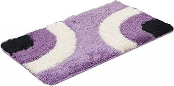 Covoras de baie Plschckes, poliester/latex, violet/alb/negru, 50 x 80 cm