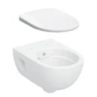 Set vas wc suspendat rimfree cu functie de bideu si capac Geberit Selnova
