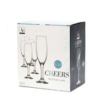 Set 6 pahare cu picior, gama Cheers, din sticla, capacitate 220ml