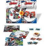 Puzzle + Joc Memory Avengers, 25/36/49 Piese, Ravensburger