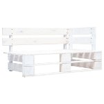 Canapea coltar de gradina din paleti vidaXL, alb, lemn de pin tratat, 110 x 65 x 55 cm, 19.25 kg