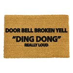 Covoraș intrare din fibre de cocos Artsy Doormats Yell Ding Dong, 40 x 60 cm, Artsy Doormats