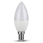 Bec economic cu LED, 4 W, 320 lm, 6400 K, soclu E14, lumina alb rece, forma lumanare