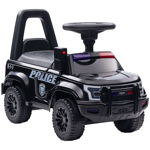 Masinuta electrica de politie Kinderauto Police 30W 6V cu megafon si music player, bluetooth, culoare Negru, Hollicy