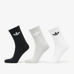 adidas Originals Trefoil Cushion Crew Sock 3-Pack White/ Medium Grey Heather/ Black, adidas Originals