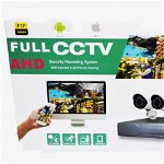 Sistem de supraveghere FULL HD CCTV kit DVR 8 camere exterior/interior, pachet complet, HDMI, internet, vizionare pe smartphone, Protech