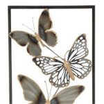 Decorațiune de perete Butterfly, 90x31x2.5 cm, metal, negru/ argintiu
